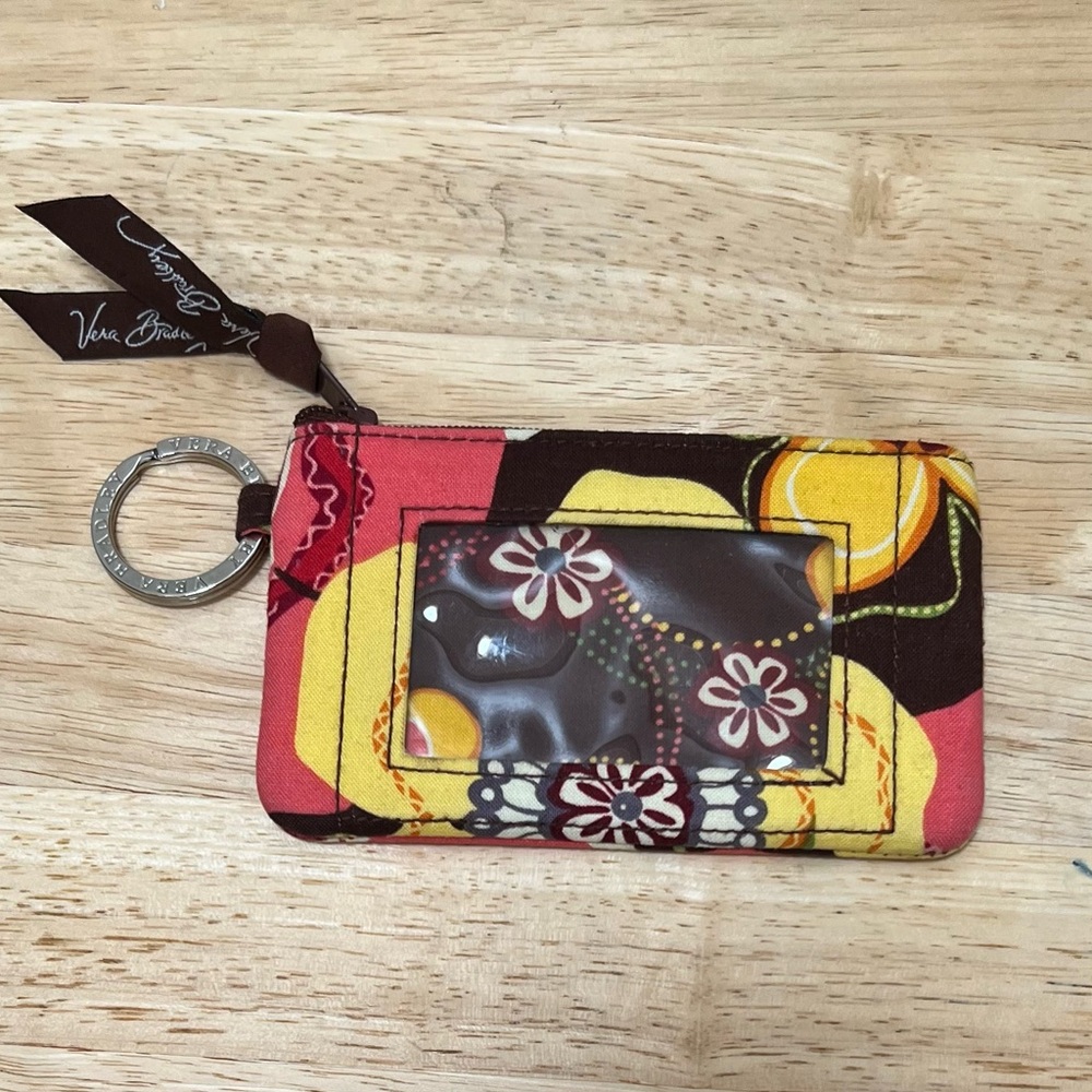 Vera Bradley Vintage Zip ID Case Wallet  Retired Buttercup Pattern